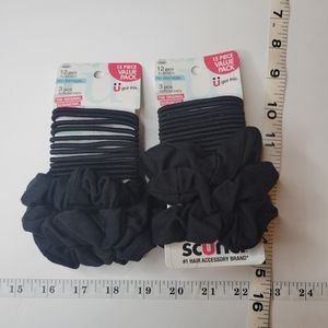 2 packs Scunci hair ties scrunchies(24 elastics & 6 scrunchies)Each pack has 1